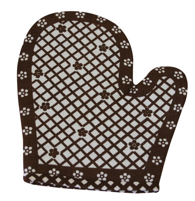 Topfhandschuh &bdquo;Karo&ldquo; links TH 42d-3 braun/wei&szlig;