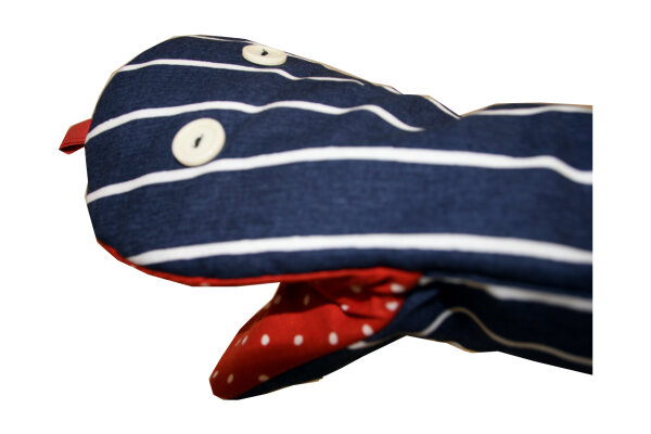 Ofenhandschuh "K&uuml;chenmonster" TH 44-1 blau/wei&szlig;
