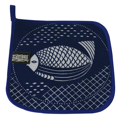 Topflappen &bdquo;Fisch&ldquo; THL 48-1 blau/wei&szlig;