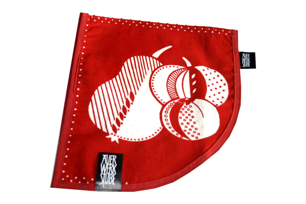 Latzsch&uuml;rze "Tupfen" S 2a-2 Tasche Obst rot/wei&szlig;