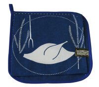 Topflappen &bdquo;Braten&ldquo; THL 48b-1 blau/wei&szlig;