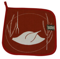Topflappen &bdquo;Braten&ldquo; THL 48b-2 rot/wei&szlig;