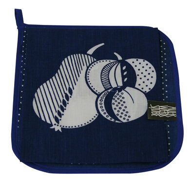 Topflappen &bdquo;Obst&ldquo; THL 48d-1 blau/wei&szlig;