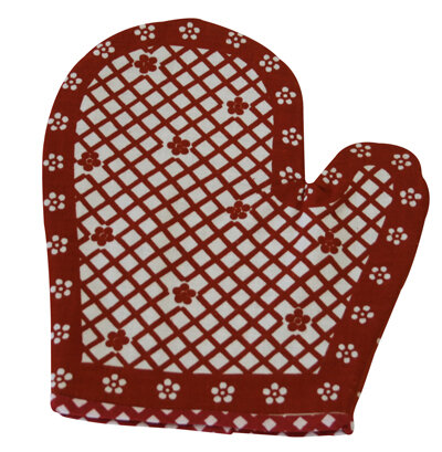Topfhandschuh &bdquo;Karo&ldquo; links TH 42d-2 rot/we&szlig;