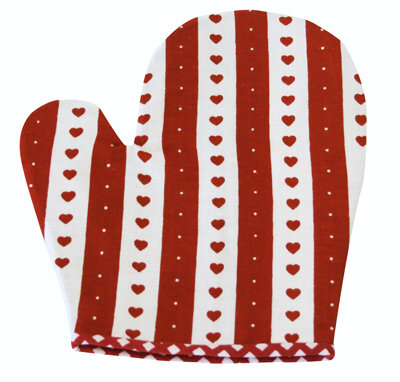 Topfhandschuh &bdquo;Herz&ldquo; TH 42-2 rot/wei&szlig;