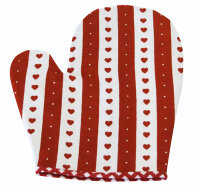 Topfhandschuh &bdquo;Herz&ldquo; TH 42-2 rot/wei&szlig;