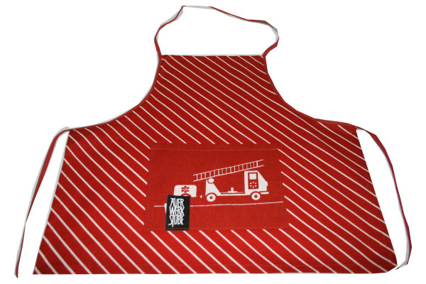 Kindersch&uuml;rze "Feuerwehr" KS 4-2 rot/wei&szlig; Gr.104