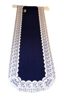 Baguette Beutel "Filigran" B 9c-1 blau/wei&szlig;