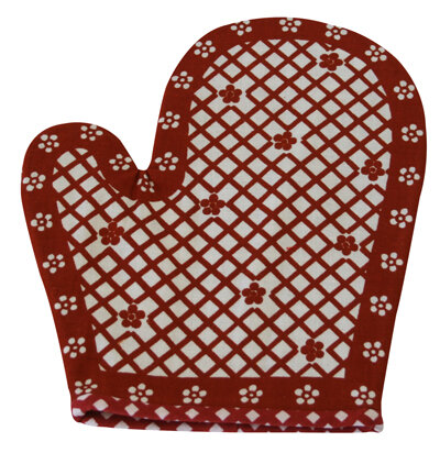 Topfhandschuh &bdquo;Karo&ldquo; rechts TH 42e-2 rot/wei&szlig;