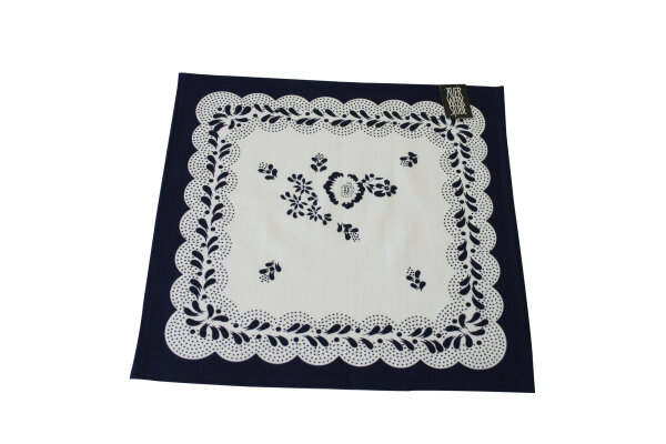 Blumenserviette TSV 32-1 blau/wei&szlig;