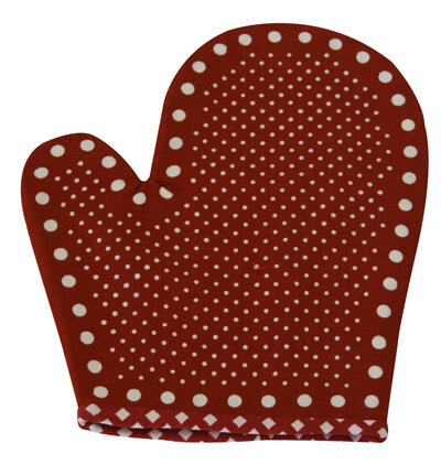 Topfhandschuh &bdquo;Punkte&ldquo; TH 42g-2 rot/wei&szlig;