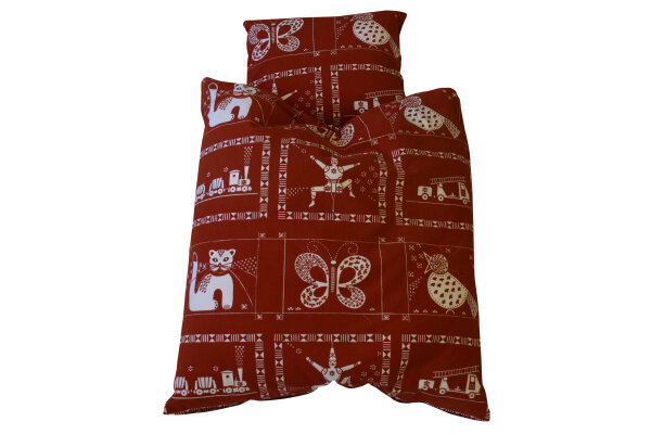 Kinderkuschelkissen KB 1-2 rot/wei&szlig; 75/70+35/40