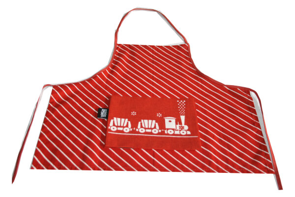 Kindersch&uuml;rze "Zug" KS 4d-2 rot/wei&szlig; Gr.104