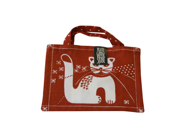 Kindertasche "Katze" KT 1b-2 rot/wei&szlig; 21/17