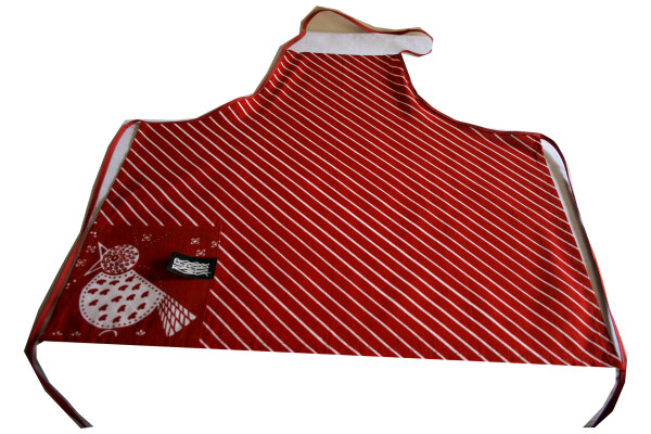 Kindersch&uuml;rze "Schr&auml;gstreifen" KS 6b-2a Spatz rot/wei&szlig; Gr.116