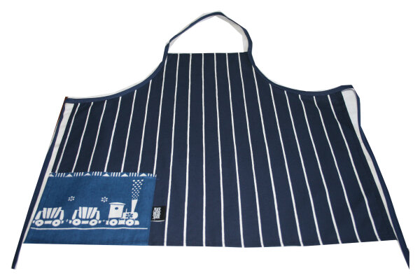 Kindersch&uuml;rze "Streifen" KS 6b-1 Zug blau/wei&szlig; Gr.116